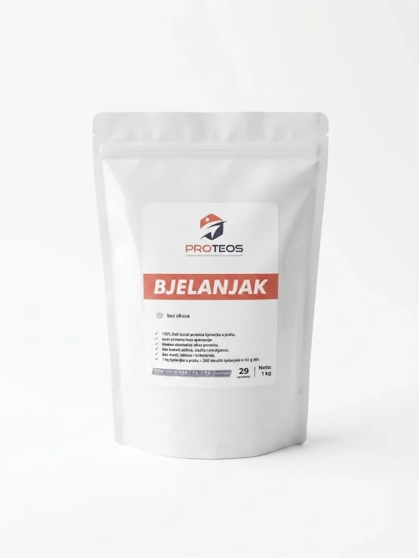 bjelanjak - čisti izolat proteina bjelanjka, slika vrećice s prednje strane